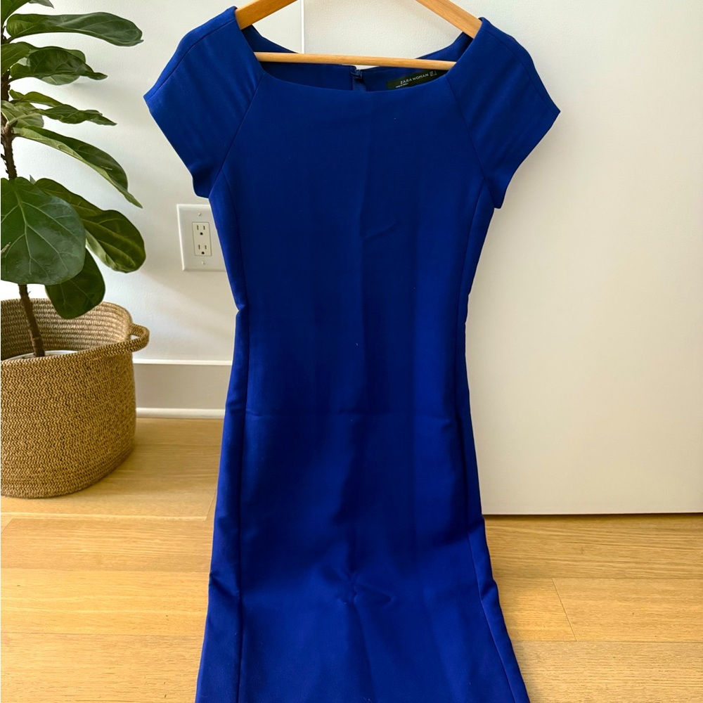 Blue Zara Ponte Dress. size S